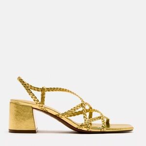 Zara Gold Strappy Women's Heels